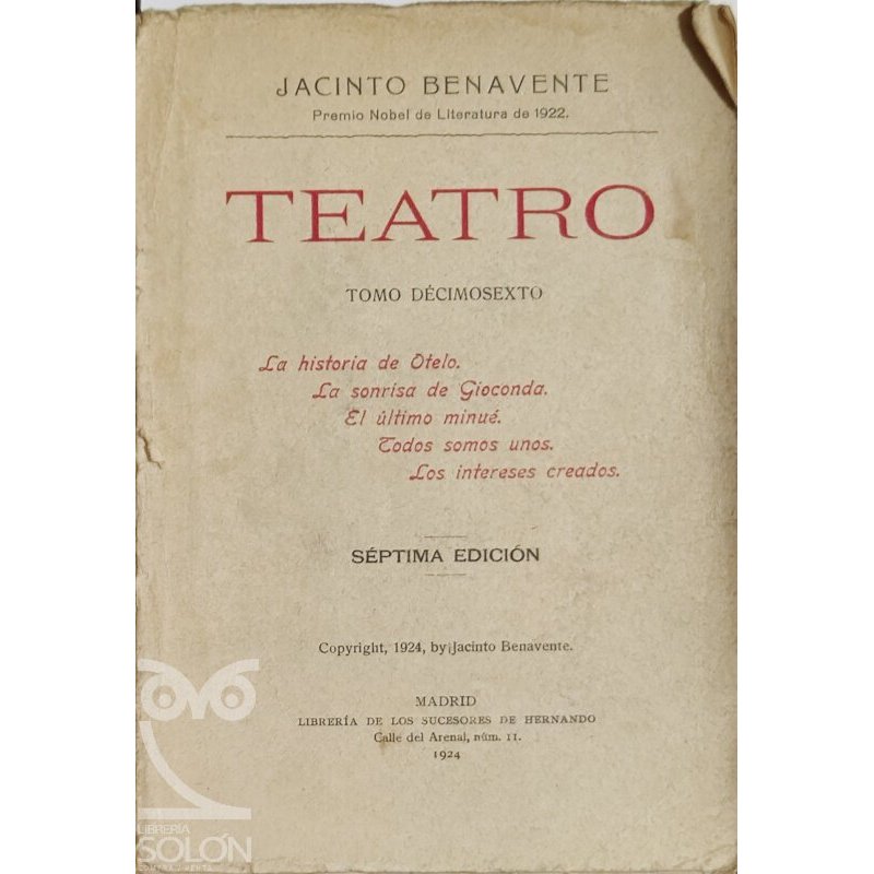 Teatro - Tomo XVI-R -75906